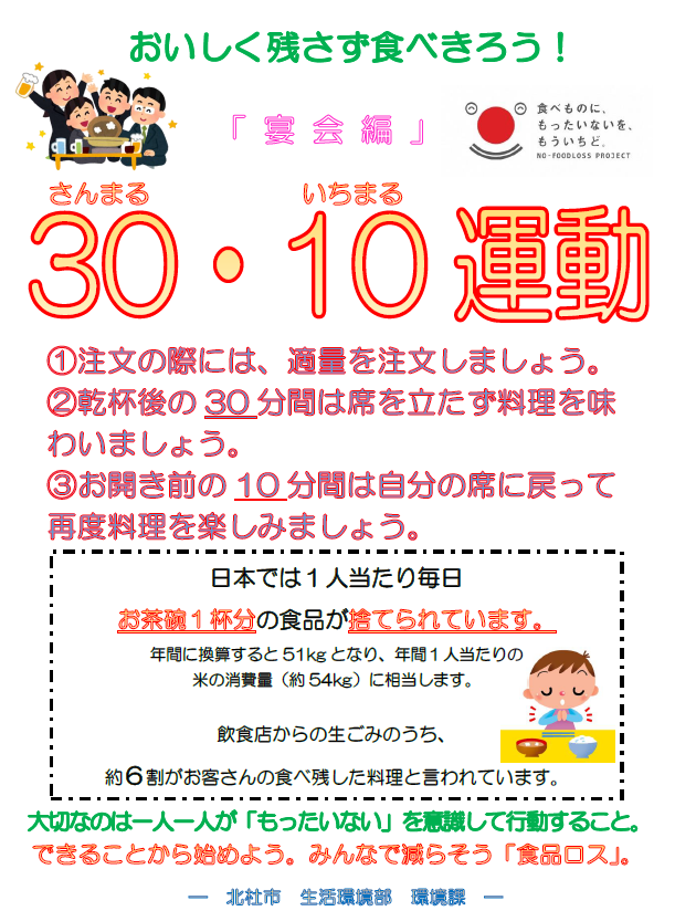 さんまるいちまる運動の啓発チラシ